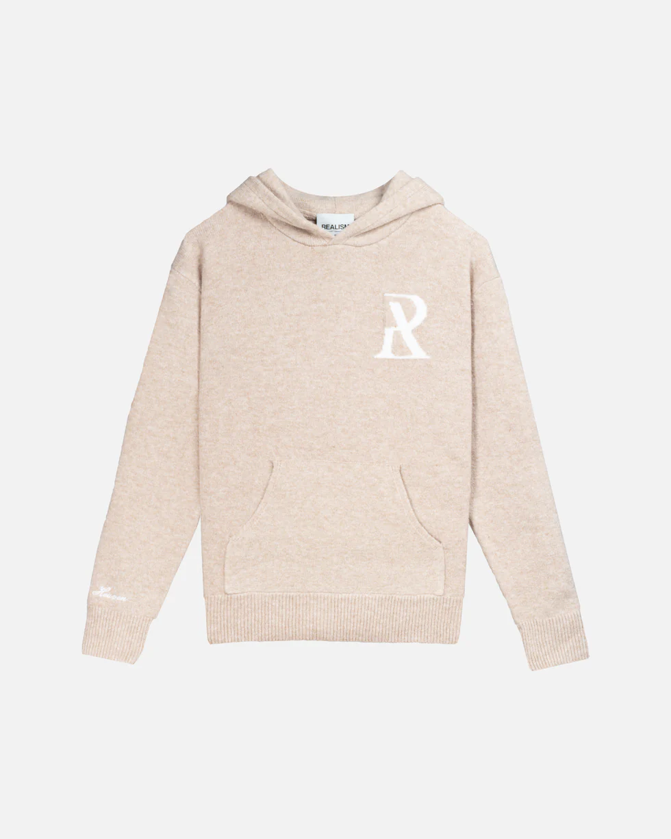 SSS REALISM RADIANT KNIT SAND HOODIE SSS REALISM RADIANT KNIT SAND HOODIE