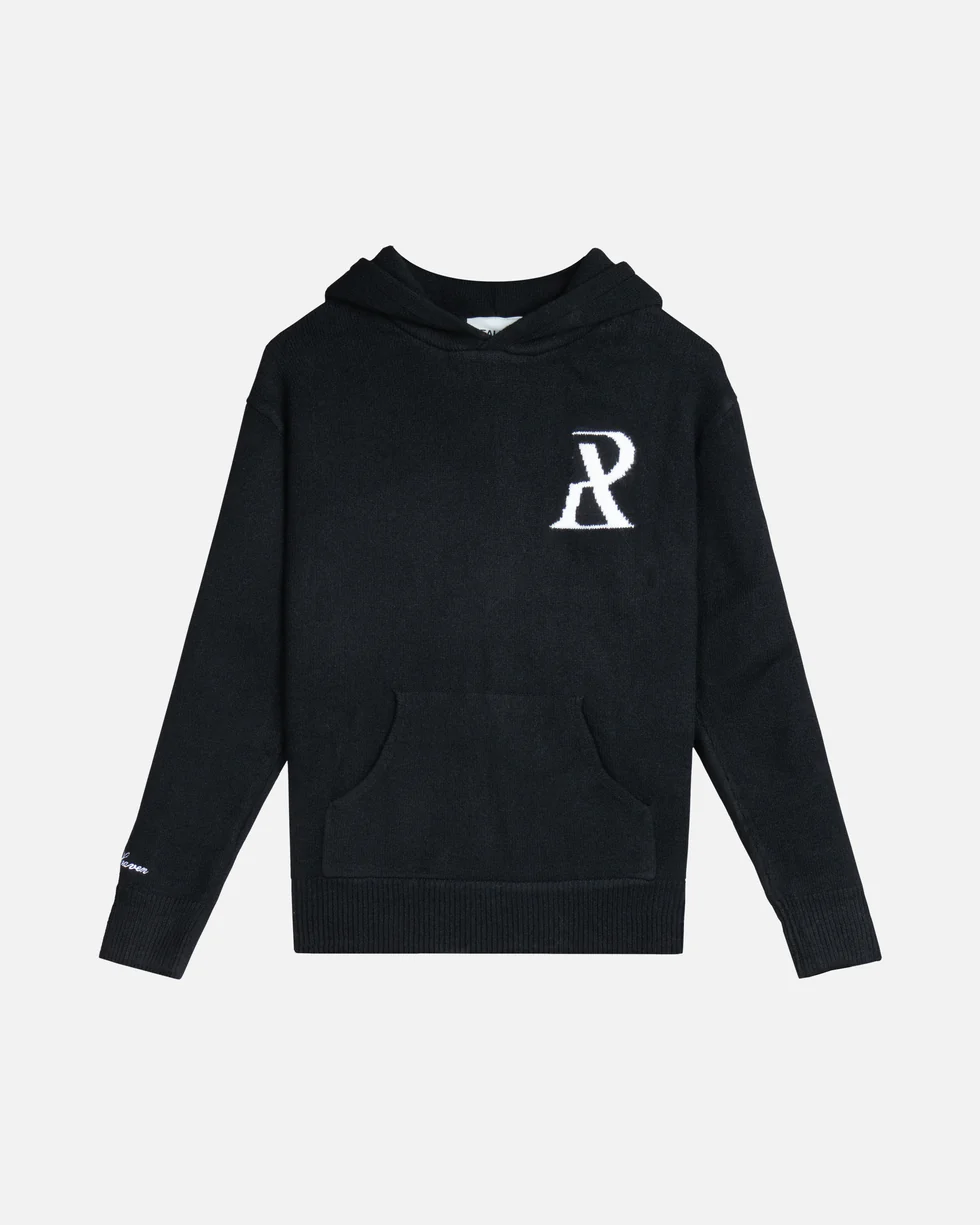 SSS REALISM RADIANT KNIT BLACK HOODIE SSS REALISM RADIANT KNIT BLACK HOODIE