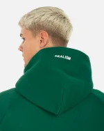 SSS REALISM BACK LOGO GREEN HOODIE PINE