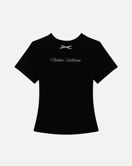 SSS REALISM SCRIPT BABY TEE BLACK