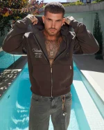 SSS REALISM REALM OF ANGELS ZIP ASPHALT HOODIE