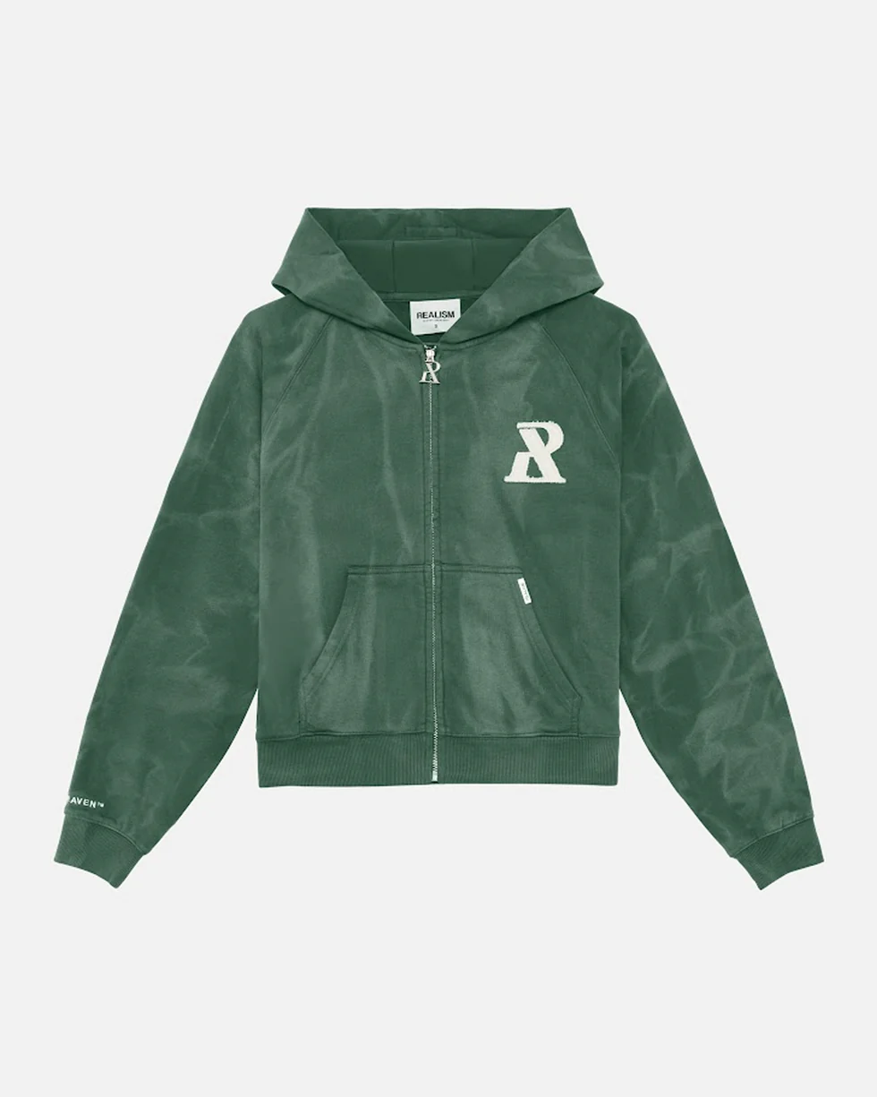 SSS REALISM LEGACY ZIP HOODIE MOSS WASHED SSS REALISM LEGACY ZIP HOODIE MOSS WASHED