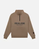 SSS REALISM IDOL HALF ZIP TAUPE SWEATER