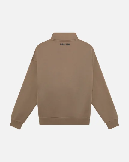 SSS REALISM IDOL HALF ZIP TAUPE SWEATER