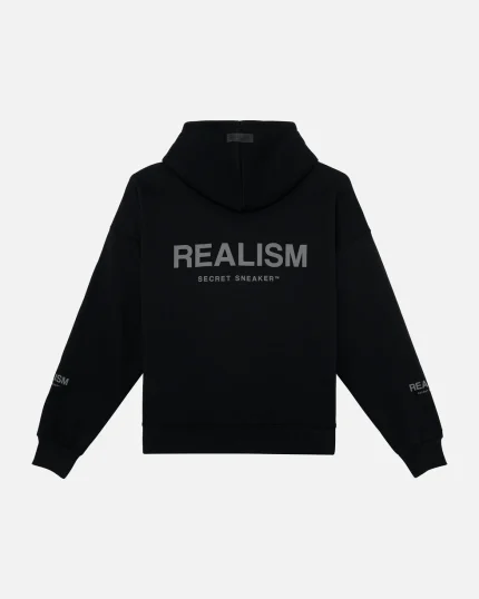 SSS REALISM COURT BOXY BLACK HOODIE