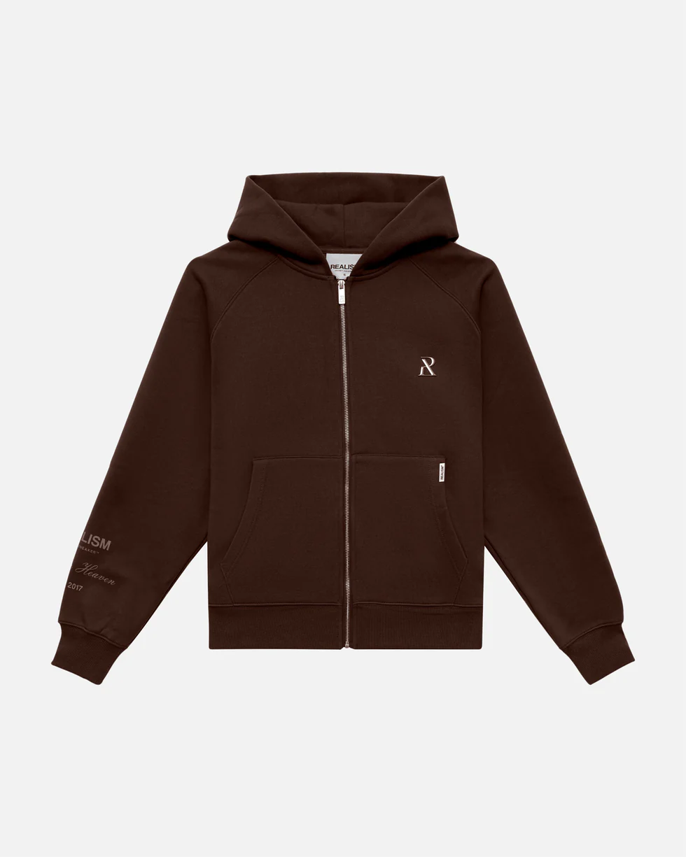 SSS REALISM RADIANT ZIP MOCHA HOODIE SSS REALISM RADIANT ZIP MOCHA HOODIE