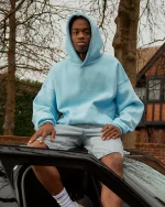 SSS REALISM COURT BOXY SKY BLUE HOODIE