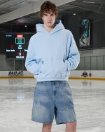 SSS REALISM GLIMMER LOGO BLUE HOODIE POWDER